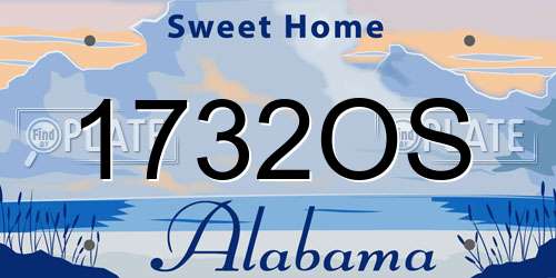 1732OS Alabama License Plate