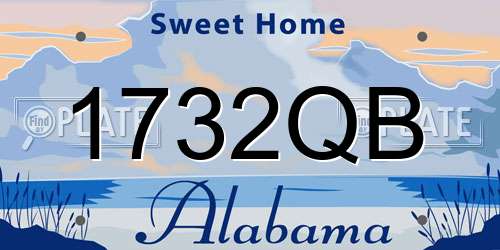 1732QB Alabama License Plate