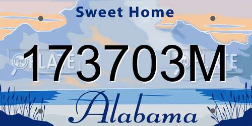 173703M Alabama License Plate