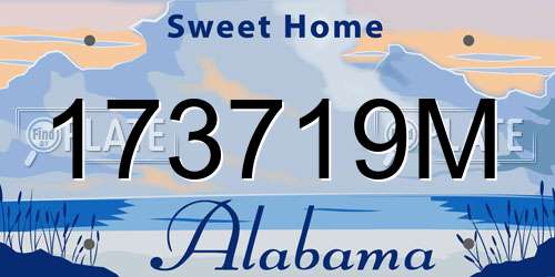 173719M Alabama License Plate