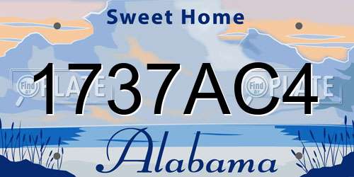 1737AC4 Alabama License Plate