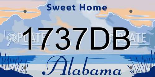1737DB Alabama License Plate