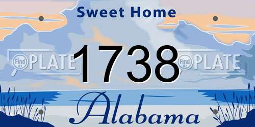 1738 Alabama License Plate