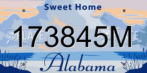 173845M Alabama License Plate