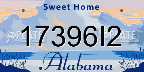 17396I2 Alabama License Plate