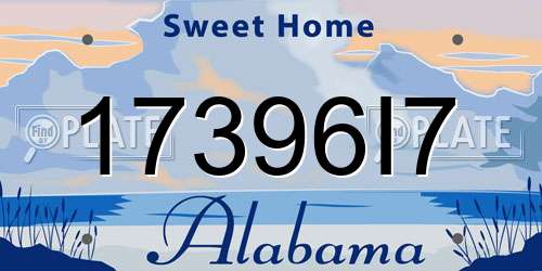 17396I7 Alabama License Plate