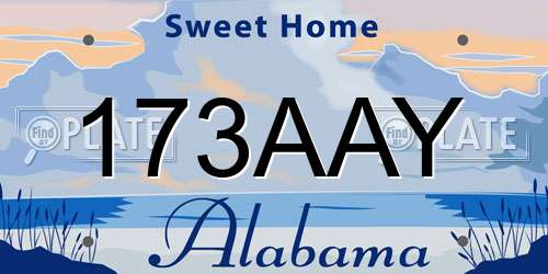 173AAY Alabama License Plate