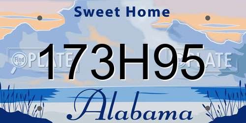 173H95 Alabama License Plate