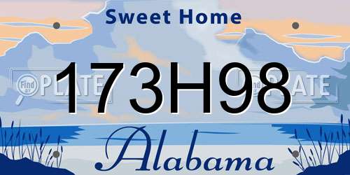 173H98 Alabama License Plate