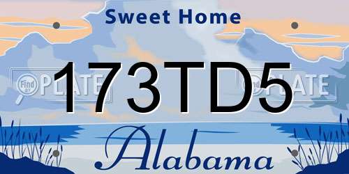 173TD5 Alabama License Plate