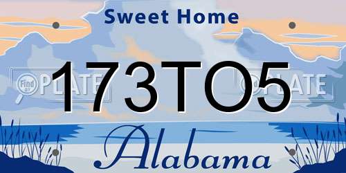 173TO5 Alabama License Plate