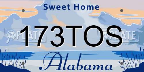 173TOS Alabama License Plate