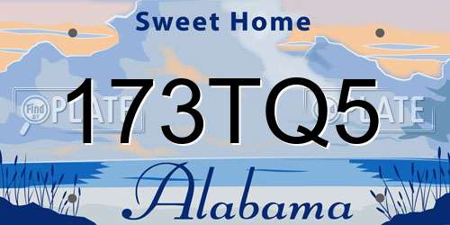 173TQ5 Alabama License Plate