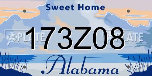 173Z08 Alabama License Plate