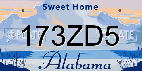 173ZD5 Alabama License Plate