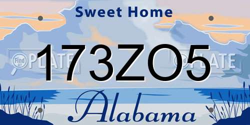 173ZO5 Alabama License Plate