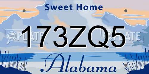 173ZQ5 Alabama License Plate
