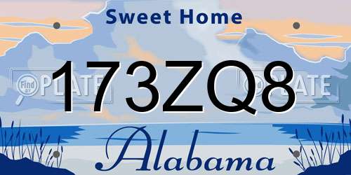 173ZQ8 Alabama License Plate
