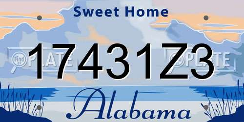 17431Z3 Alabama License Plate