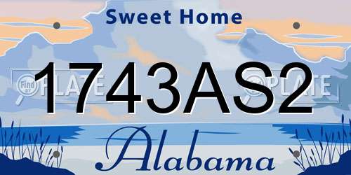 1743AS2 Alabama License Plate