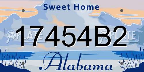 17454B2 Alabama License Plate