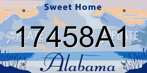 17458A1 Alabama License Plate