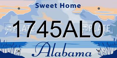 1745AL0 Alabama License Plate