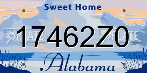 17462Z0 Alabama License Plate
