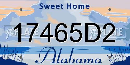 17465D2 Alabama License Plate