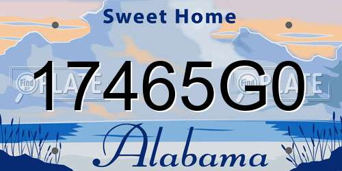 17465G0 Alabama License Plate