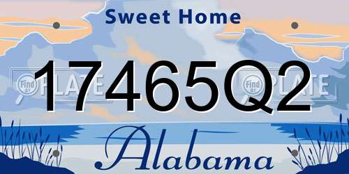 17465Q2 Alabama License Plate