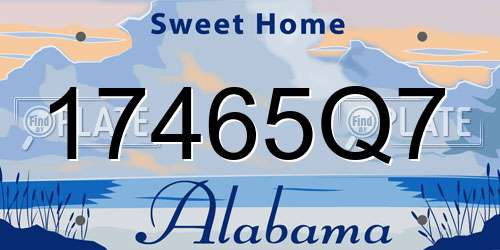 17465Q7 Alabama License Plate