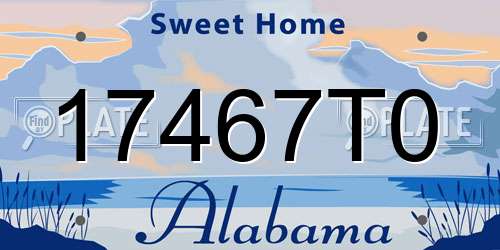 17467T0 Alabama License Plate