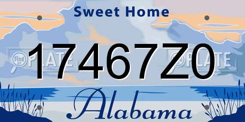 17467Z0 Alabama License Plate