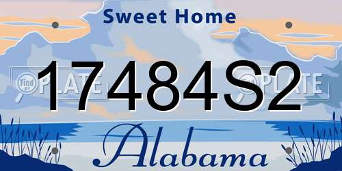 17484S2 Alabama License Plate