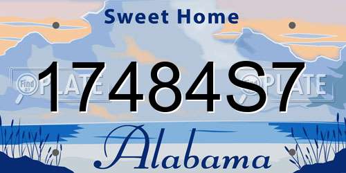 17484S7 Alabama License Plate