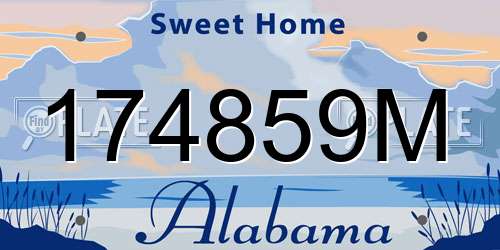 174859M Alabama License Plate