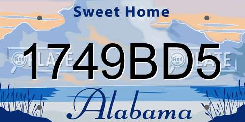 1749BD5 Alabama License Plate