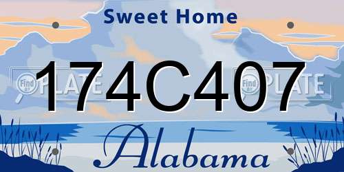 174C407 Alabama License Plate