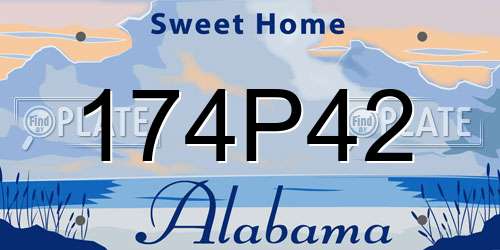 174P42 Alabama License Plate