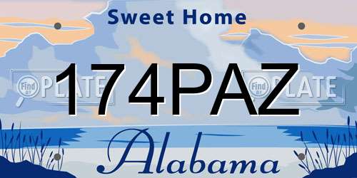 174PAZ Alabama License Plate