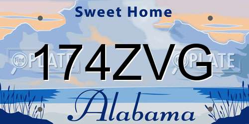 174ZVG Alabama License Plate