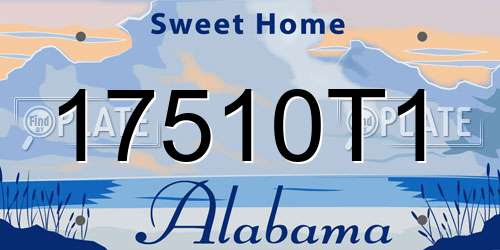 17510T1 Alabama License Plate