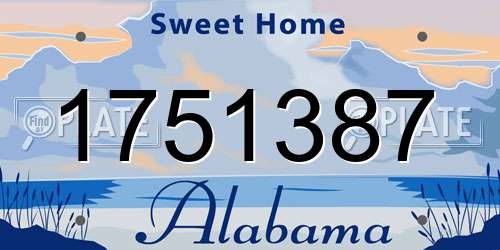 1751387 Alabama License Plate