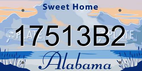 17513B2 Alabama License Plate