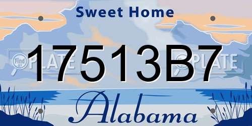17513B7 Alabama License Plate