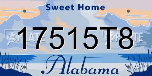 17515T8 Alabama License Plate
