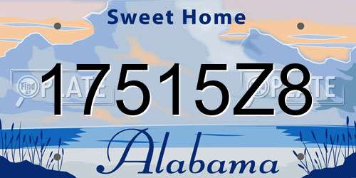 17515Z8 Alabama License Plate