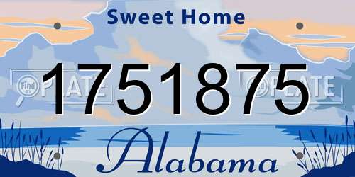 1751875 Alabama License Plate
