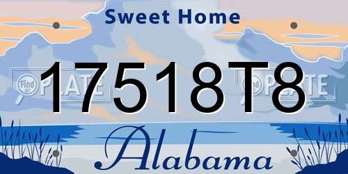 17518T8 Alabama License Plate